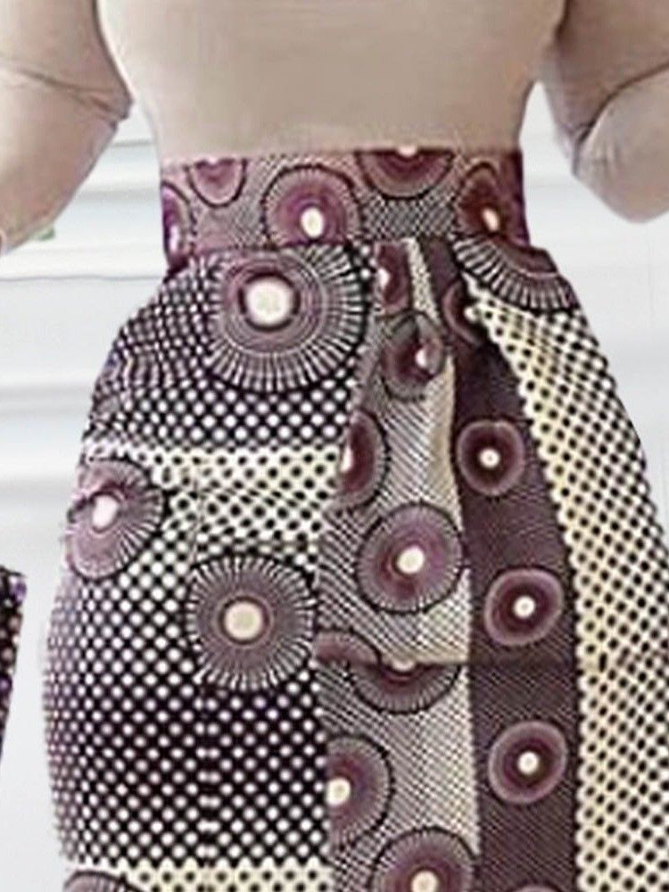 Saia Feminina Estampada De Meia-panturrilha Bodycon Feminina Para Escritório