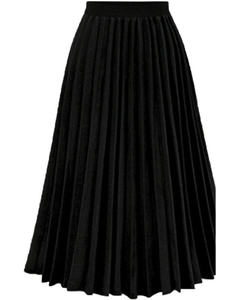 Saia Feminina Lisa Com Patchwork De Panturrilha Média