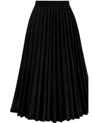 Saia Feminina Lisa Com Patchwork De Panturrilha Média