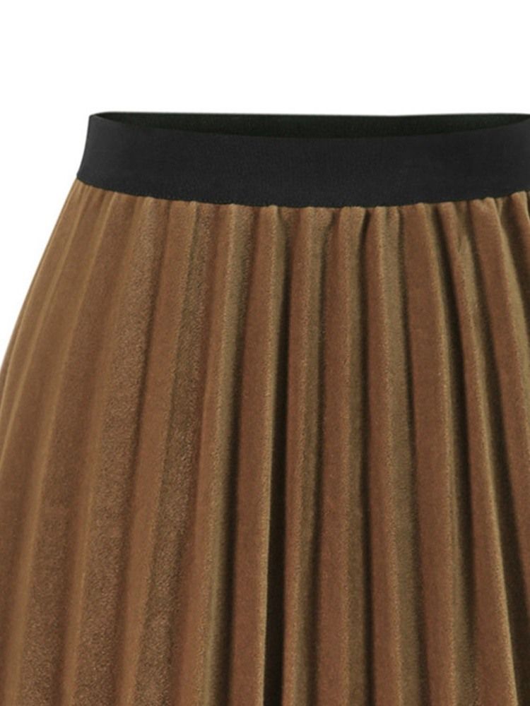 Saia Feminina Lisa Com Patchwork De Panturrilha Média