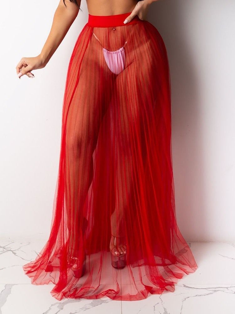 Saia Feminina Lisa Transparente Em Linha A