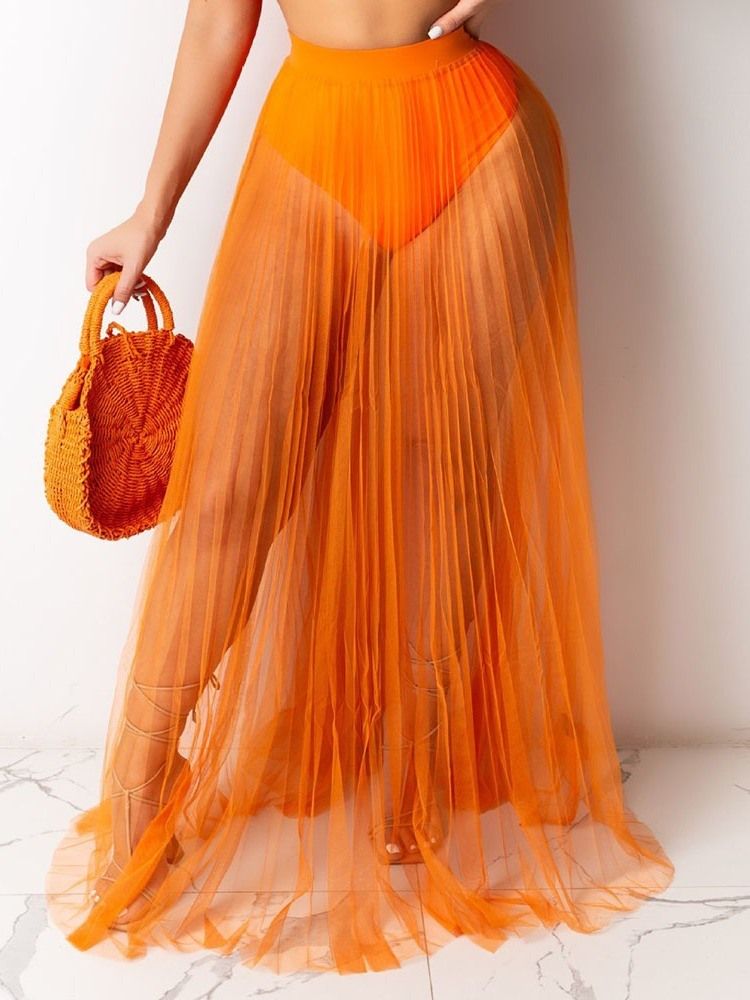 Saia Feminina Lisa Transparente Em Linha A