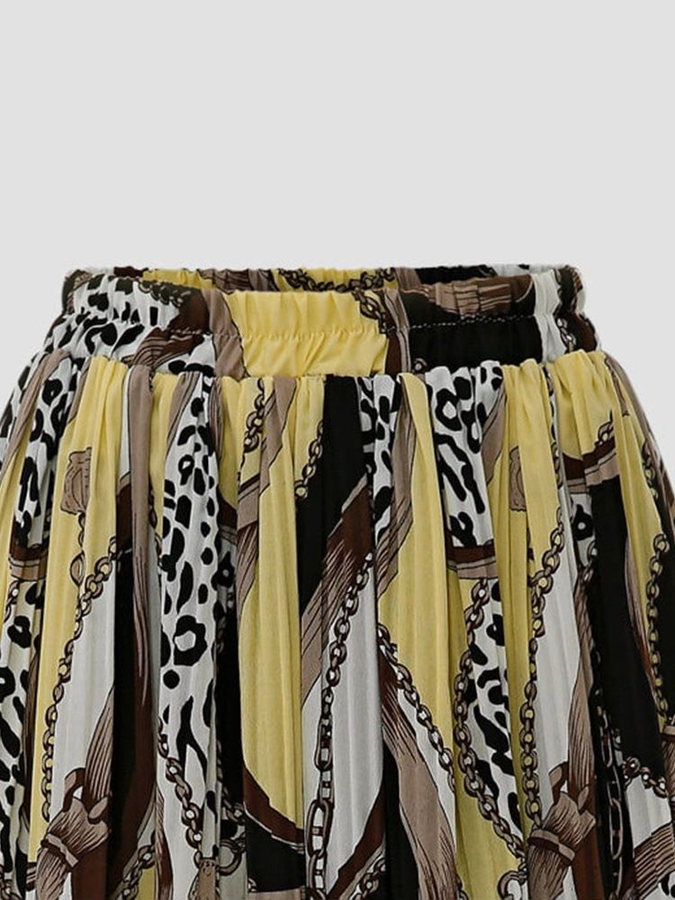 Saia Noturna Feminina Moda Africana Plissada Meia Canela Alta Cintura