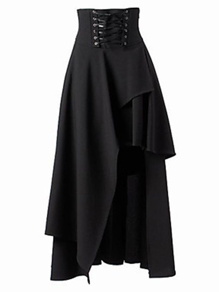 Traje De Halloween Saia Feminina Assimétrica Com Cintura Alta E Cintura Alta