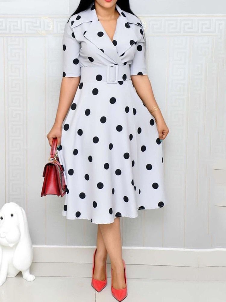Bolinhas Femininas Linha A Meia Canela Meia Manga Regular Ol Dres (sem Cintura)