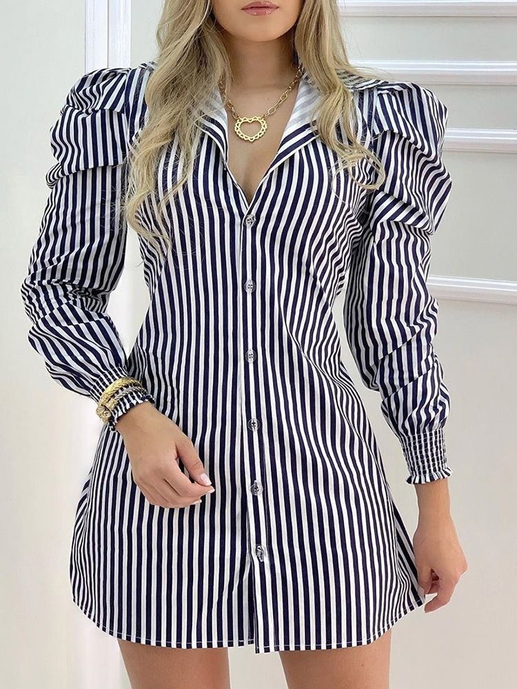 Feminino Acima Do Joelho Lapela Nove Pontos Manga A-line Vestido Noite Noite