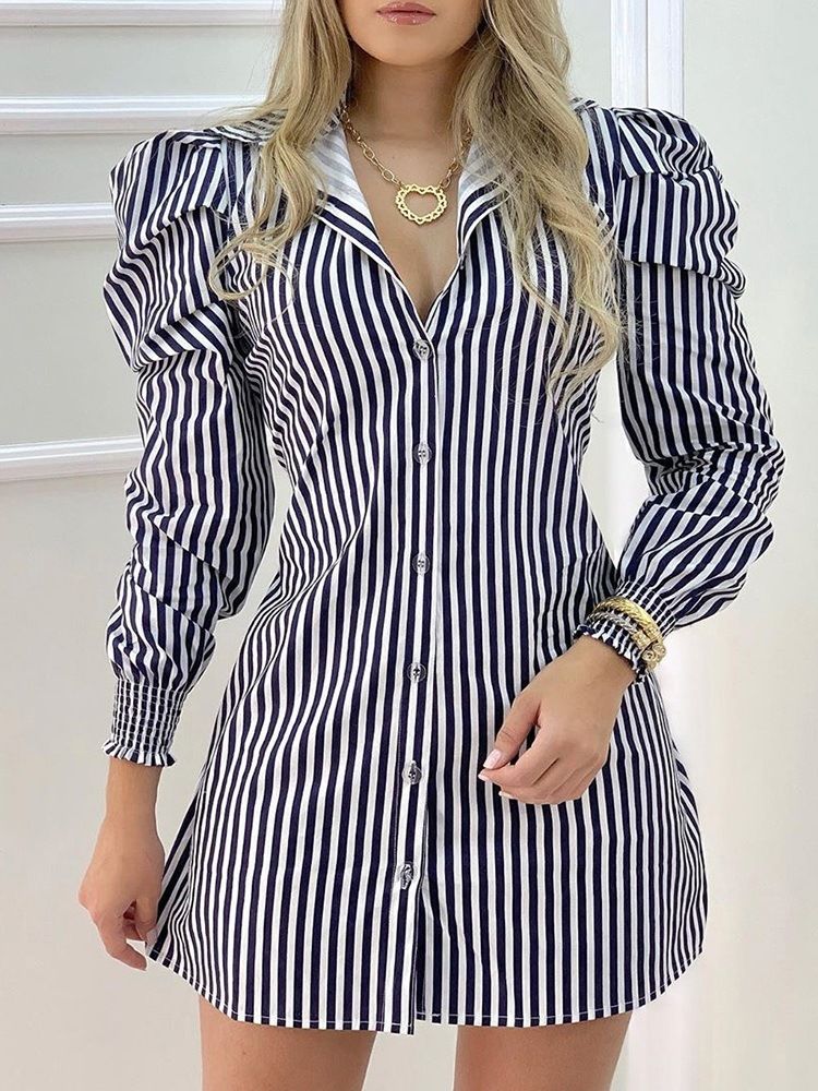 Feminino Acima Do Joelho Lapela Nove Pontos Manga A-line Vestido Noite Noite