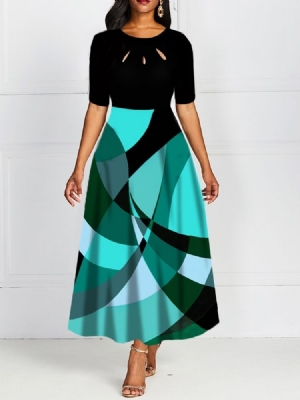 Gola Redonda Oca Na Altura Do Tornozelo Vestido Normal Feminino Linha A