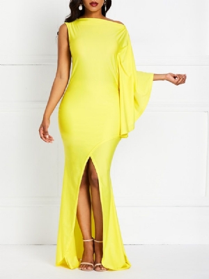 Pulôver Feminino Até O Chão Com Manga De Três Quartos Vestido Simples