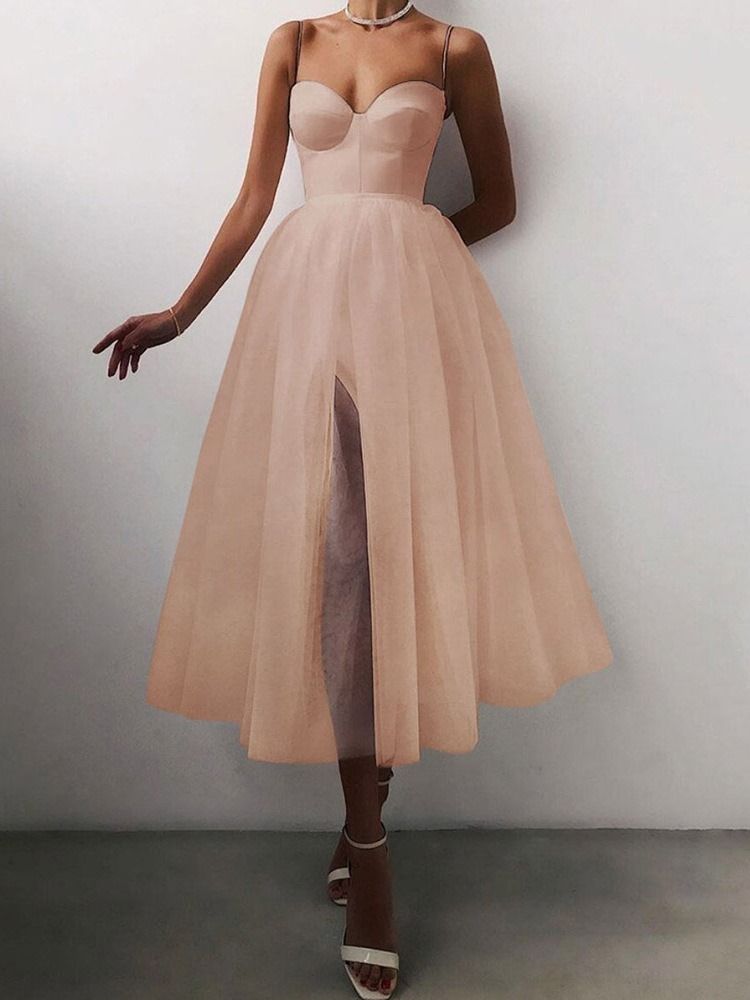 Pulôver Feminino De Malha Sem Mangas De Malha Média A-line Vestido Midi