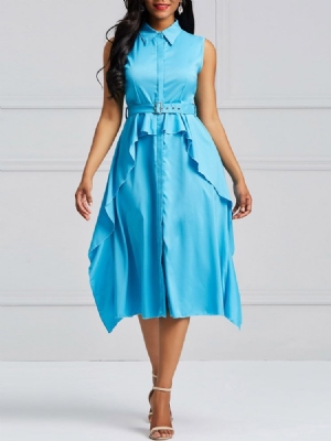 Vestido Feminino Com Babados Em Linha A
