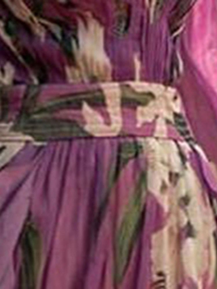 Vestido Feminino Com Decote Em V Até O Chão Estampado Vestido Lady Lady Line A