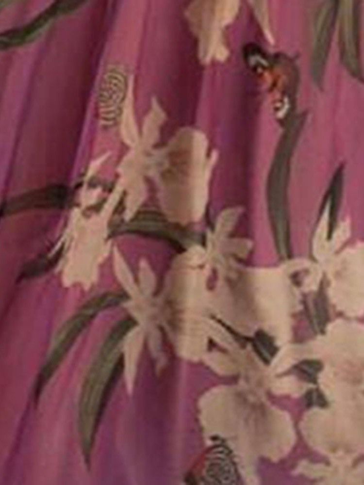 Vestido Feminino Com Decote Em V Até O Chão Estampado Vestido Lady Lady Line A