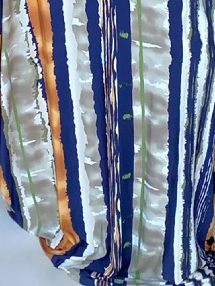 Vestido Feminino Com Decote Em V Estampado Até O Chão Em Alça Espaguete
