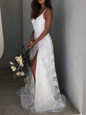 Vestido Feminino Com Decote Em V Malha Sem Mangas Liso Com Alça Espaguete