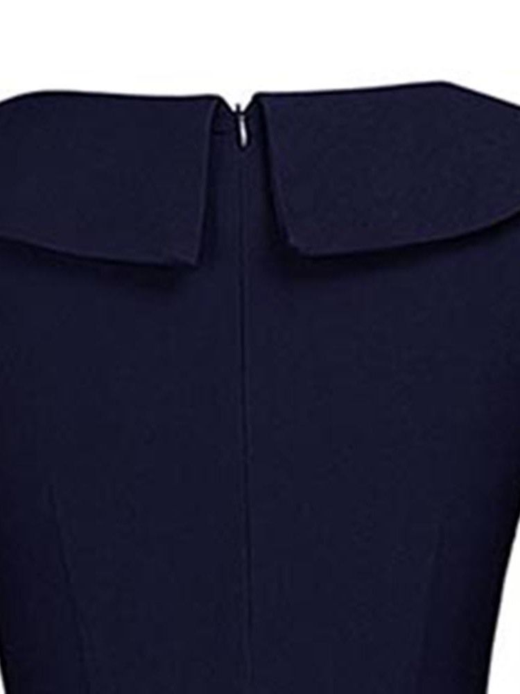 Vestido Feminino Com Estampa De Bolinhas Panturrilha Média E Patchwork