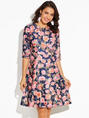 Vestido Feminino Com Estampa Floral Em Estampa Floral Em Estilo A-line
