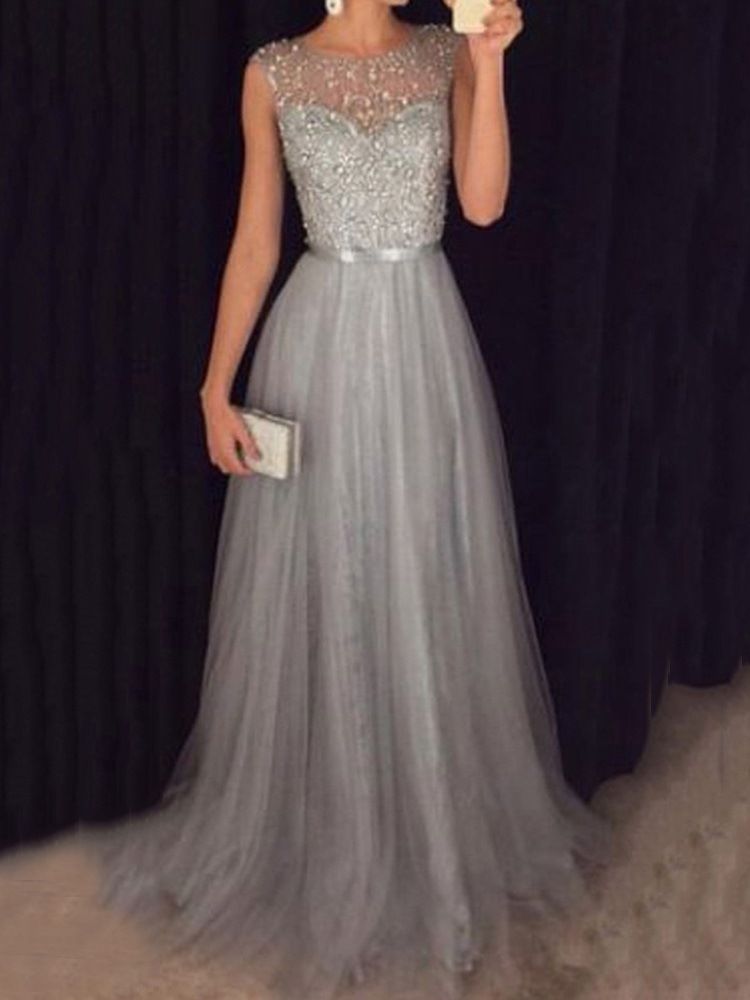 Vestido Feminino Em Malha Sem Mangas Até O Chão
