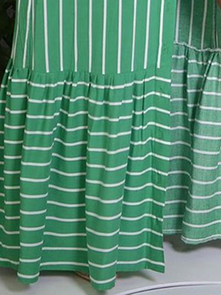 Vestido Feminino De Lapela De Manga Comprida Até O Chão Regular Com Peito Único