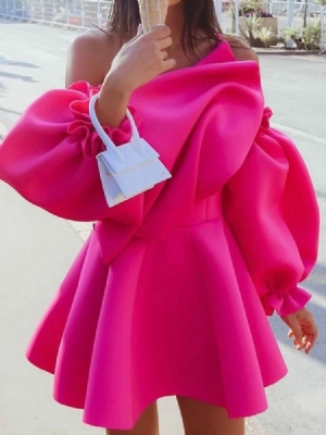 Vestido Feminino Manga Comprida Acima Do Joelho Fashion Line A