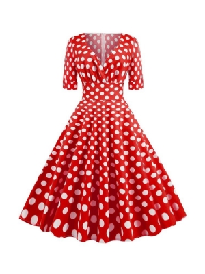 Vestido Feminino De Manga Curta Manga Curta Com Decote Em V