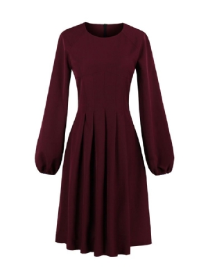 Vestido Feminino Manga Tipo Lanterna Sólido A