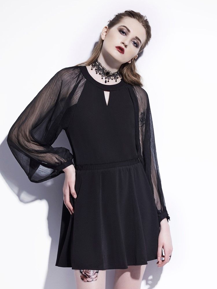 Vestido Feminino De Mangas Compridas Em Malha De Malha A Para Halloween