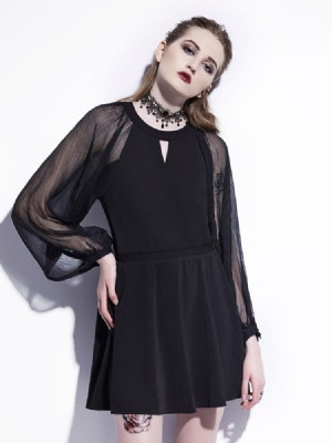 Vestido Feminino De Mangas Compridas Em Malha De Malha A Para Halloween