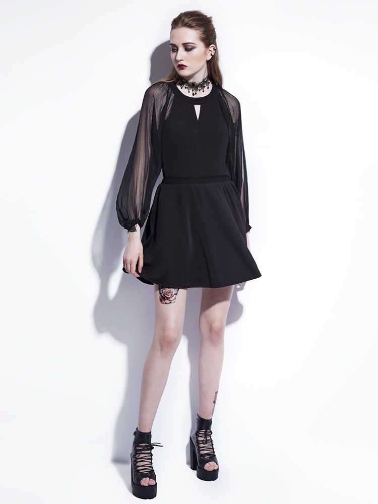 Vestido Feminino De Mangas Compridas Em Malha De Malha A Para Halloween