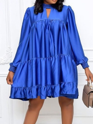 Vestido Feminino Regular Com Gola Alta Na Altura Do Joelho Gola Alta
