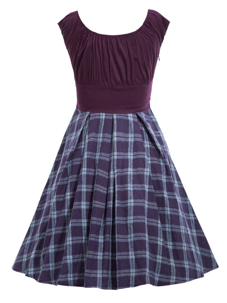 Vestido Feminino Vintage De Manga Curta Com Decote Redondo