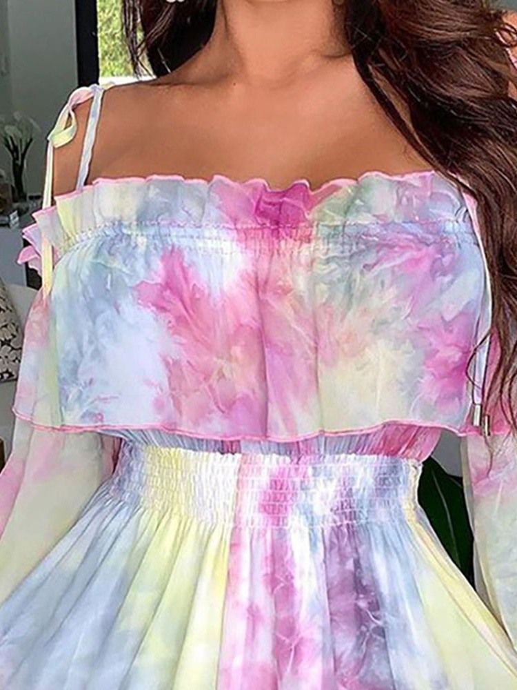 Vestido De Manga Comprida Feminino Estampado Acima Do Joelho Vestido Frio De Verão