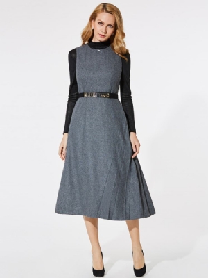 Vestido Maxi Liso Feminino De Panturrilha Média A