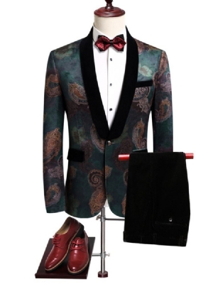 Blazer Com Estampa Floral De Um Botão Terno Masculino Casual Para Festa