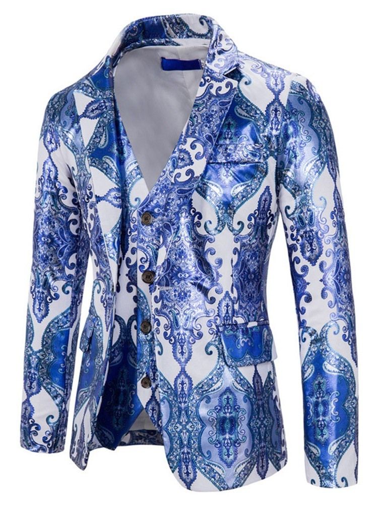 Blazer Imprimir Terno Masculino De Um Botão