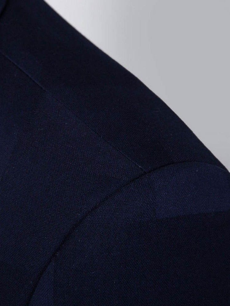 Blazer De Peito Único Xadrez Calça Colete Homem Terno Casual
