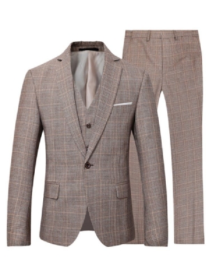 Blazer Terno Masculino Xadrez De Um Botão