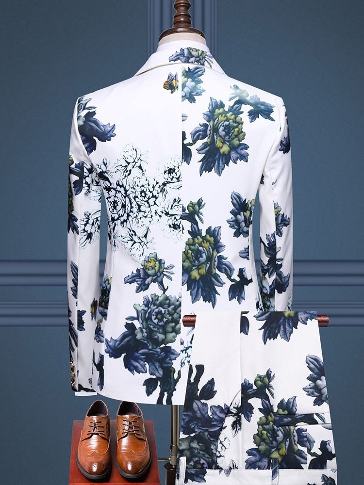 Calça Estampada Masculina Terno Vestido Com Um Botão