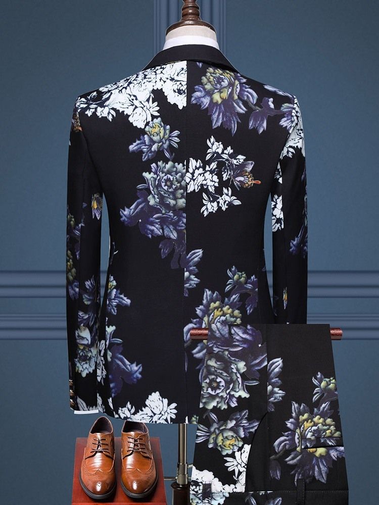 Calça Estampada Masculina Terno Vestido Com Um Botão