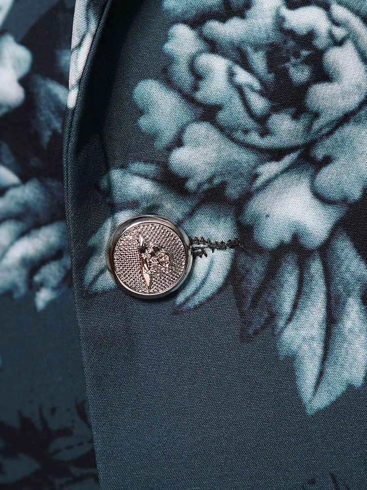 Calça Estampada Masculina Terno Vestido Com Um Botão