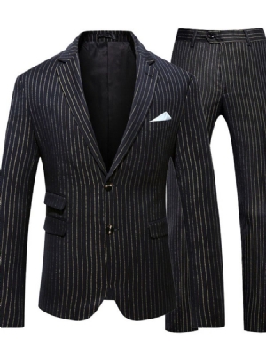 Calça Listrada Com Peito Único Terno Masculino