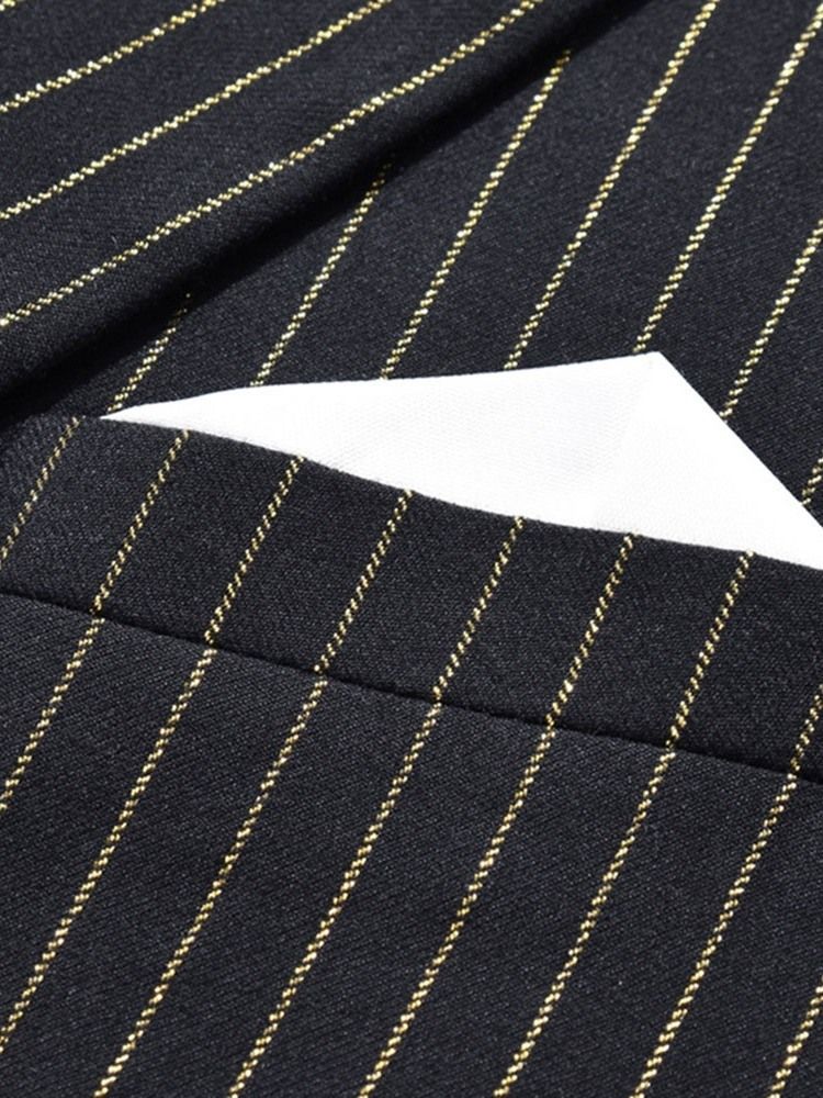 Calça Listrada Com Peito Único Terno Masculino