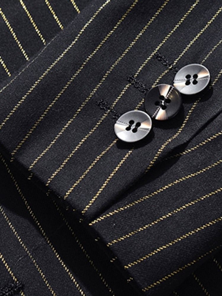Calça Listrada Com Peito Único Terno Masculino