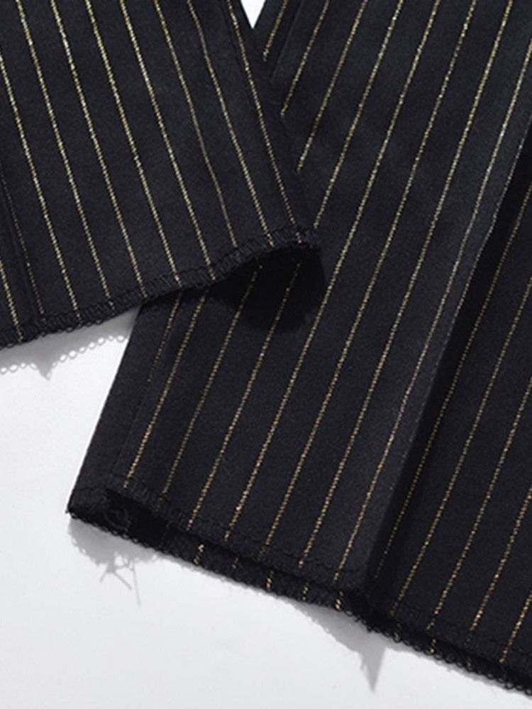 Calça Listrada Com Peito Único Terno Masculino