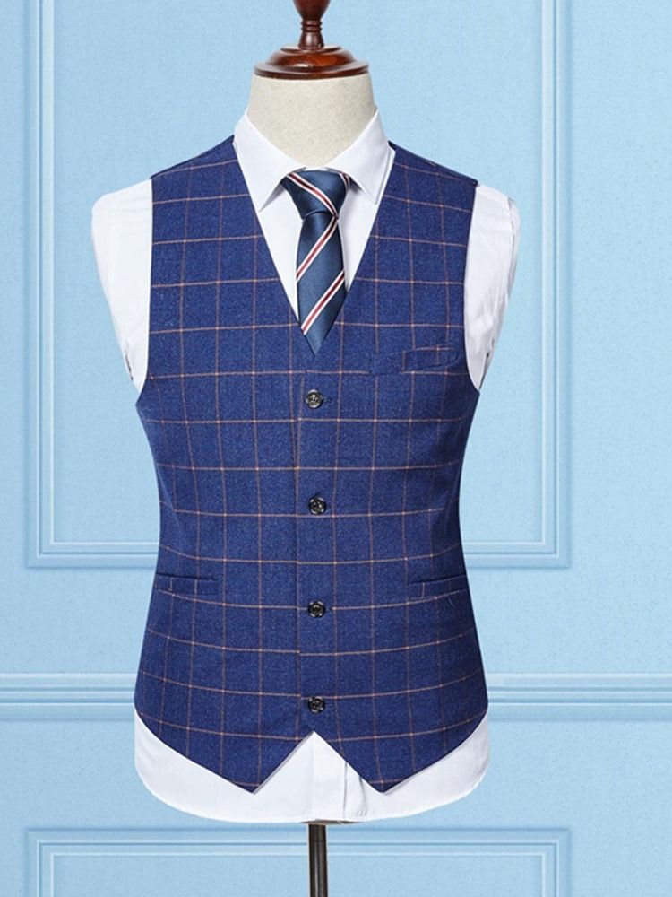 Calça Xadrez Blazer Colete Masculino Terno