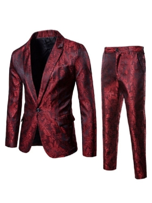 Calças Blazer Impressas Com Um Botão Ternos Casuais Masculinos