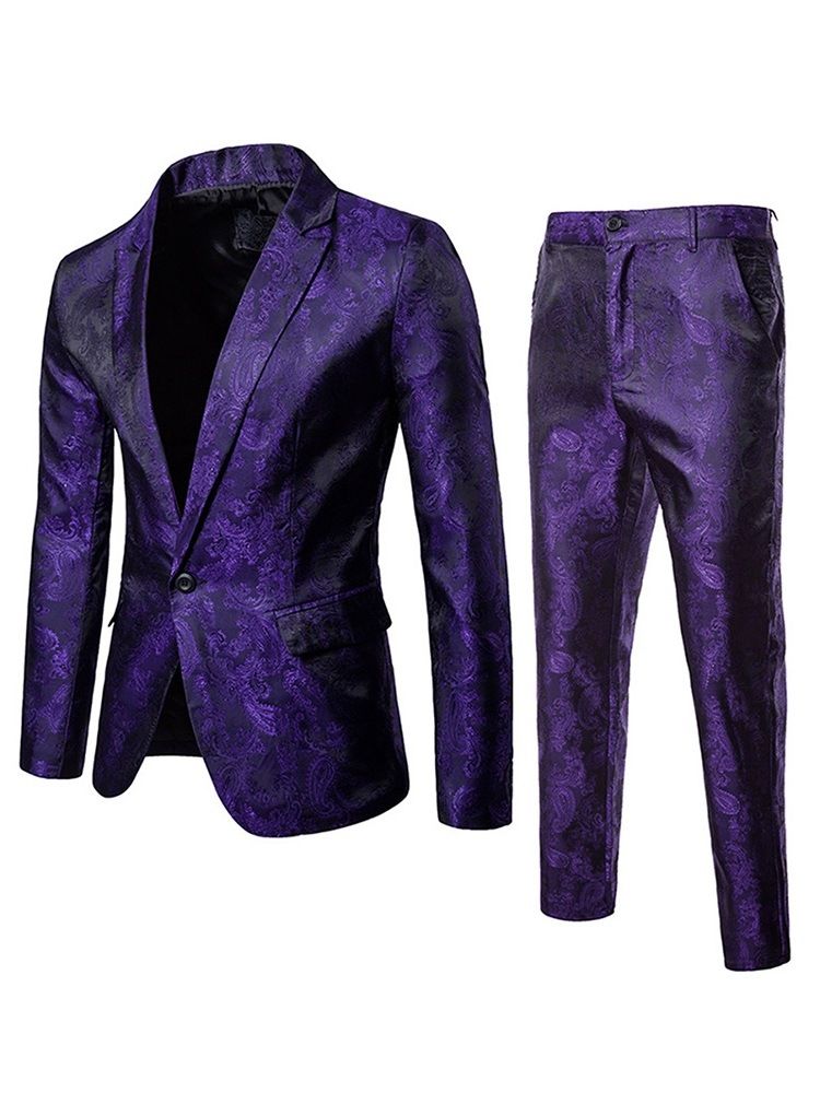 Calças Blazer Impressas Com Um Botão Ternos Casuais Masculinos