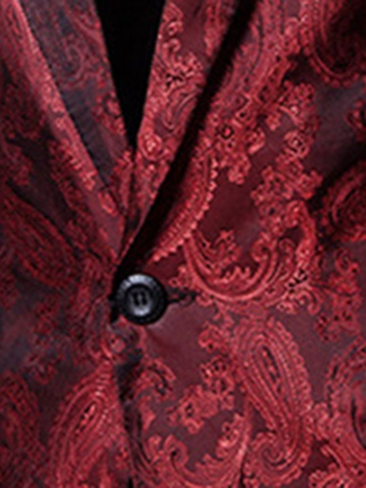 Calças Blazer Impressas Com Um Botão Ternos Casuais Masculinos