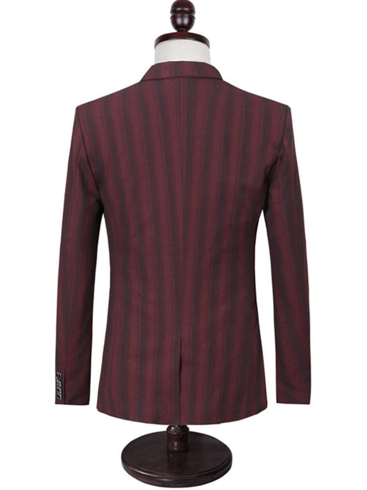 Calças Blazer Listrado Vertical Colete Masculino 3 Peças Ternos