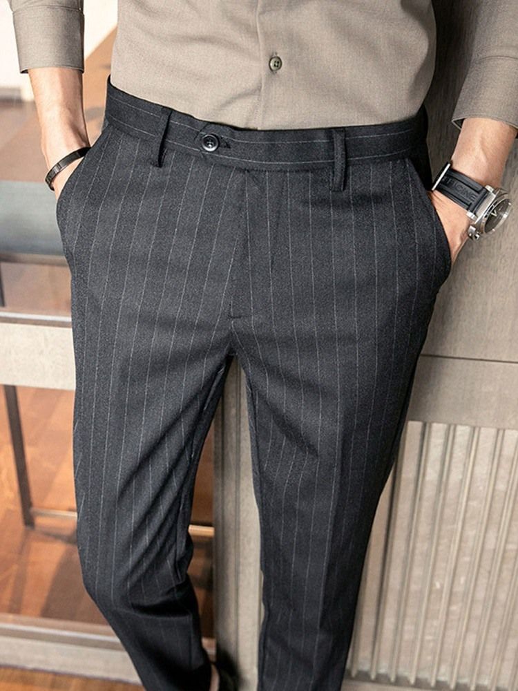 Calças Blazer Masculinas Retas Formais Até O Tornozelo